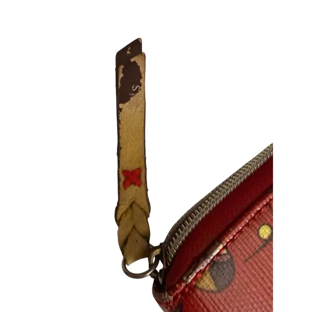 Sakroots Wallet Red Multi Floral Butterfly Zip Around CreditCard Slots READ - Picture 9 of 9